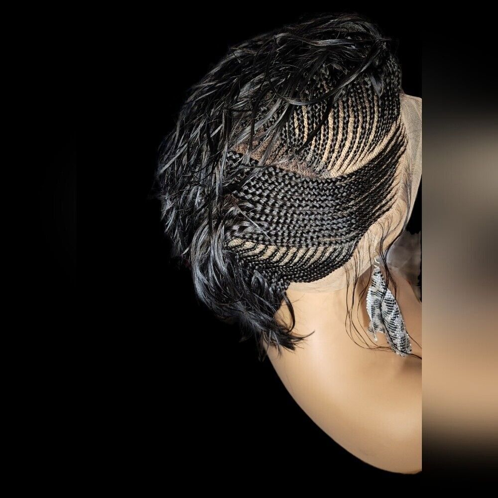 Luxurious Handmade Full Lace braided Wig: Elegance gorgeous in mohawk style, - Picture 11 of 15